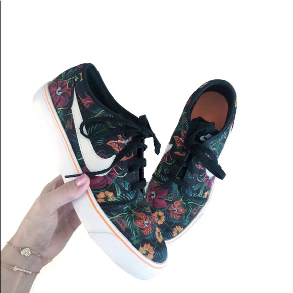 Nike Shoes - [Nike] Dark Floral Canvas Sneakers